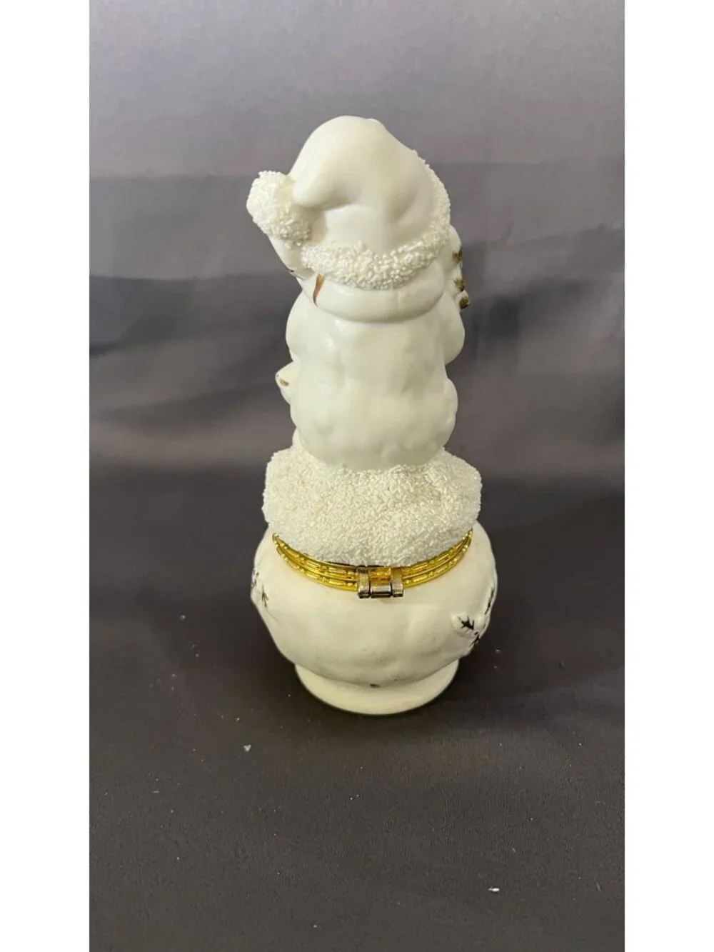 Snowman Trinket Box Christmas Décor Gold Accents Adorable